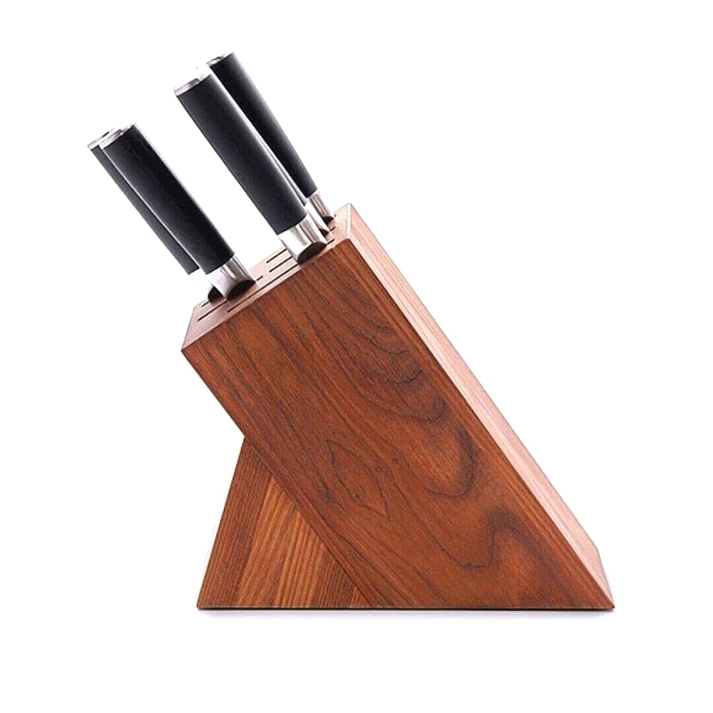 Knife Block Ashwood 5 five Knife Wooden Japanese Knife Holder High Quality - Picture 5 of 6